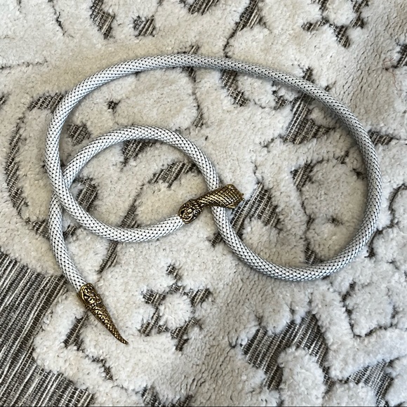 White Bronze Snake Mesh Necklace or Belt - Picture 4 of 5